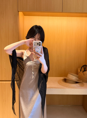 foxroom-夏上新V领背心吊带连衣裙(不含披肩)Y336