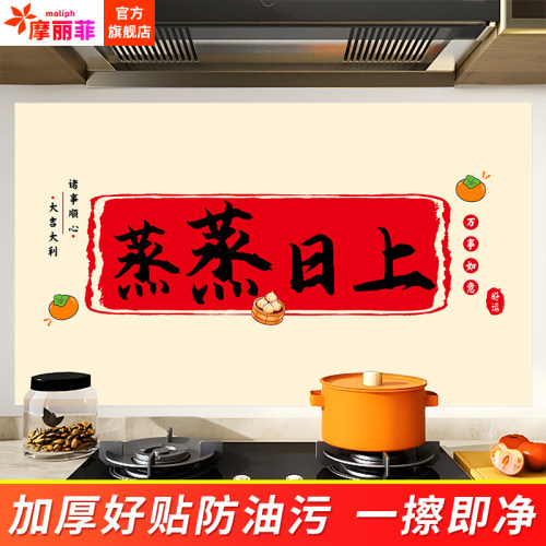 灶台厨房防油贴纸防火阻燃