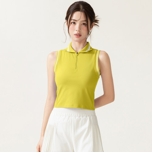 2026polo领健身服上衣女速干翻领无袖运动背心专业跑步瑜伽网球服