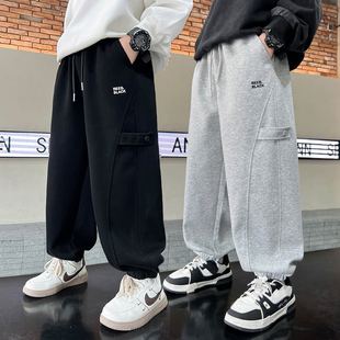 男童运动裤2026春秋新中大童酷帅男孩休闲加绒束脚裤儿童爆款裤子