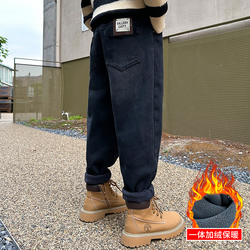 男童牛仔裤冬装加厚款