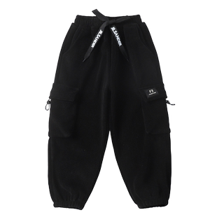 男童工装裤2026春秋新款中大童一体绒加绒保暖休闲裤儿童冬季裤子