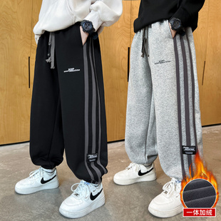 胖儿童春秋裤 中大童痞帅男孩加厚束脚裤 子 2025秋冬新款 男童运动裤