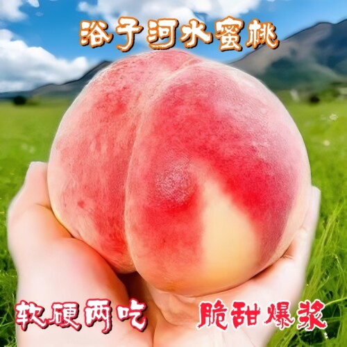 正宗高原水蜜桃陕西当季新鲜孕妇水果大果软的现摘现发突围毛桃子