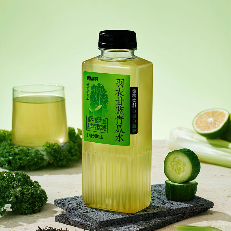 碧山村羽衣甘蓝青瓜水500ml*5瓶茉莉薏米普洱植物网红饮料包邮 - 实物图