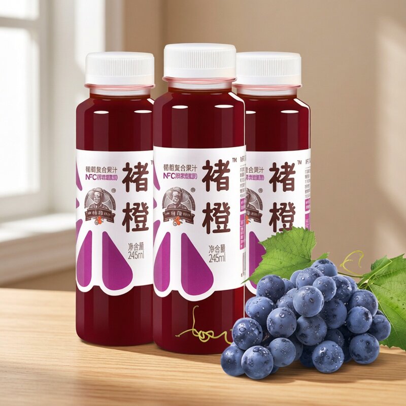 褚橙NFC复合葡萄汁12瓶*245ml新鲜纯果汁非浓缩还原露营聚餐包邮