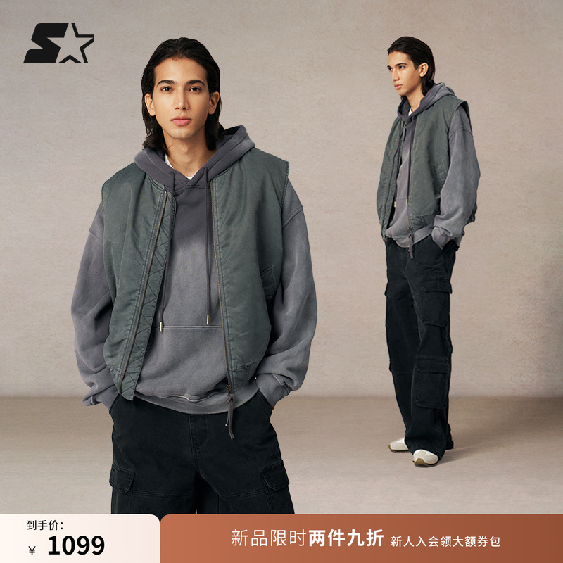 STARTER马甲2025秋冬新款运动休闲新雪丽棉保暖棉服女外套上衣