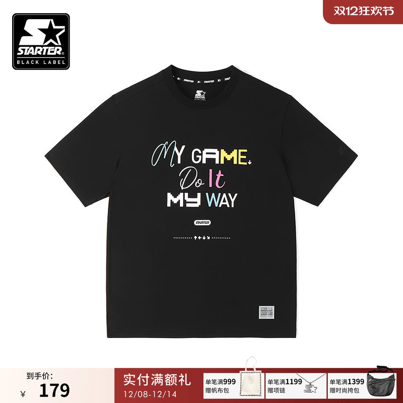 STARTER|T恤纯棉新款印花圆领宽松显瘦百搭休闲男女同款短袖上衣