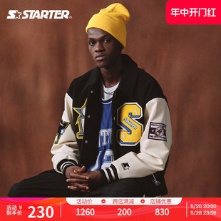 STARTER | 棒球服男款冬季美式学院风运动休闲翻领短款棉服外套