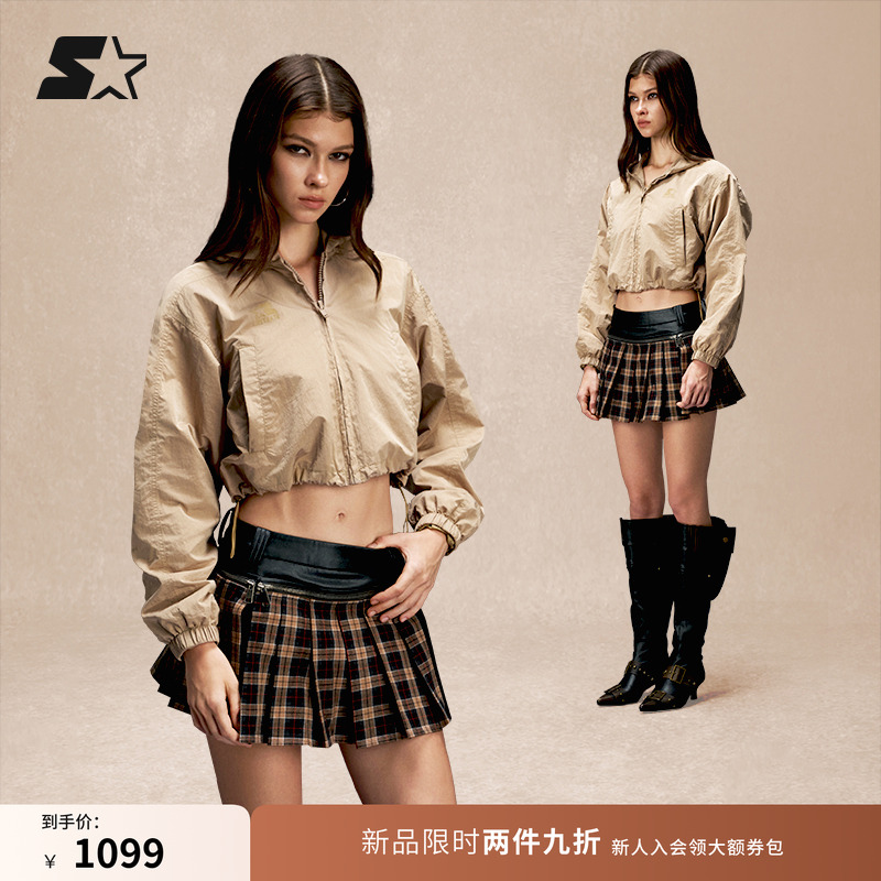 STARTER外套2025秋季新款女生宽松休闲百搭短款连帽外套上衣