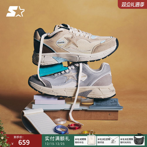 STARTER星愿复古跑鞋2026春季新款网面透气运动男鞋女生休闲鞋