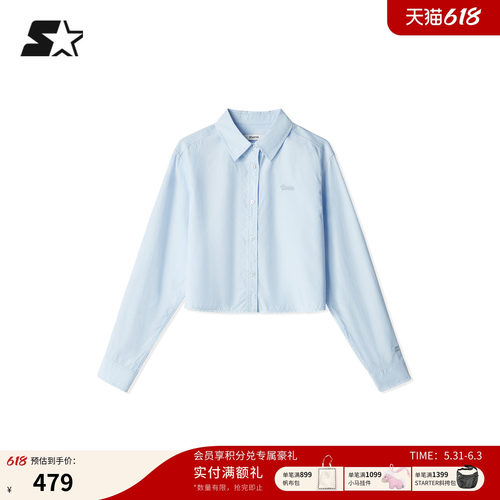 STARTER衬衫2026春季新款休闲莱赛尔透气抗皱短款衬衫女生外套