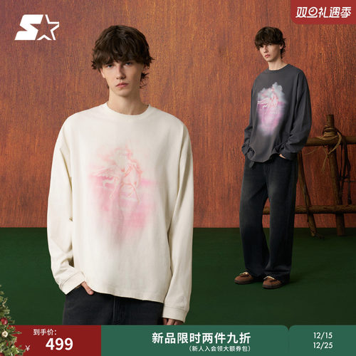 STARTER长袖卫衣2026春季新款宽松百搭纯棉休闲女生卫衣男生上衣