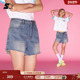 2025夏季 新款 女生纯棉修身 STARTER牛仔短裤 做旧水洗休闲百搭裤 子