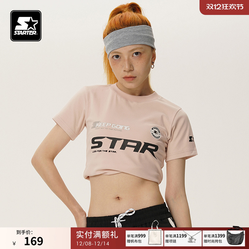 STARTER T恤女款新款宽松显瘦百搭时尚轻薄修身休闲运动短袖上衣