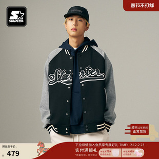 STARTER针织外套春款男款潮流时尚刺绣印花通勤休闲女款上衣外套