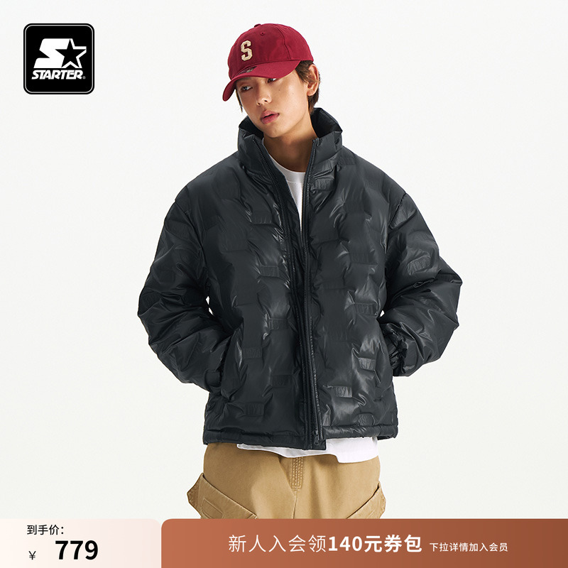STARTER羽绒服秋冬款商场同款男款复古简约宽松保暖女款羽绒外套
