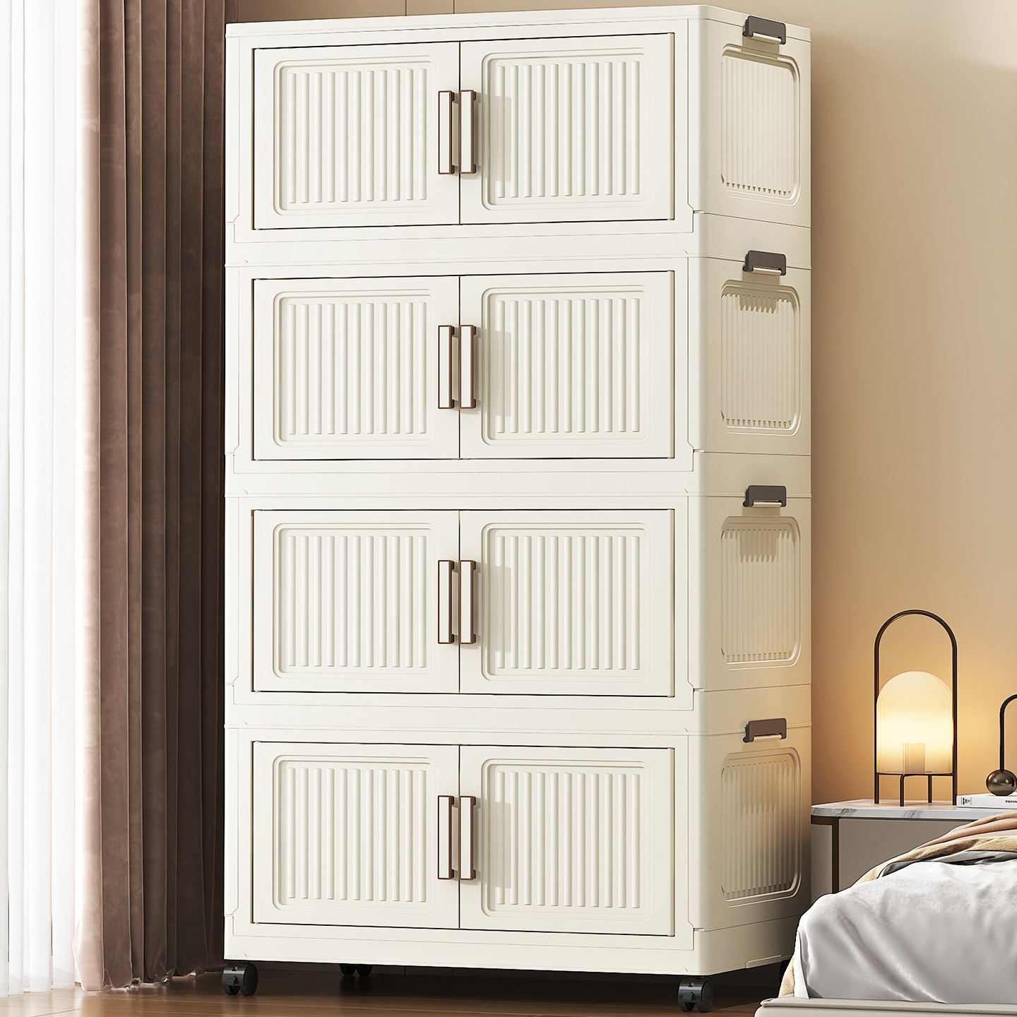 零食置物架落地可移动小推车家用可折叠储物柜多层客厅玩具收纳架