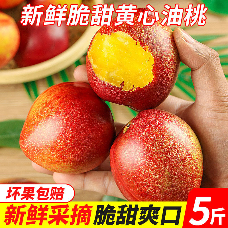 正宗黄心油桃新鲜脆桃黄心桃水果整箱5斤包邮应季皇帝桃大油黄桃