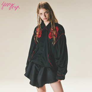 春夏新品 蕾丝刺绣短款 JennyFax 夹克上衣女外套 运动春季 薄款