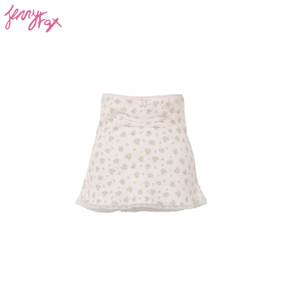 【26春夏新品】JennyFax两穿短款直筒蝴蝶结印花条纹半裙
