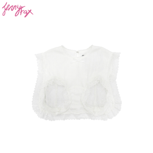 【春夏新品】JennyFax 蝴蝶结荷叶边衬衫木耳娃娃领蕾丝花边假领