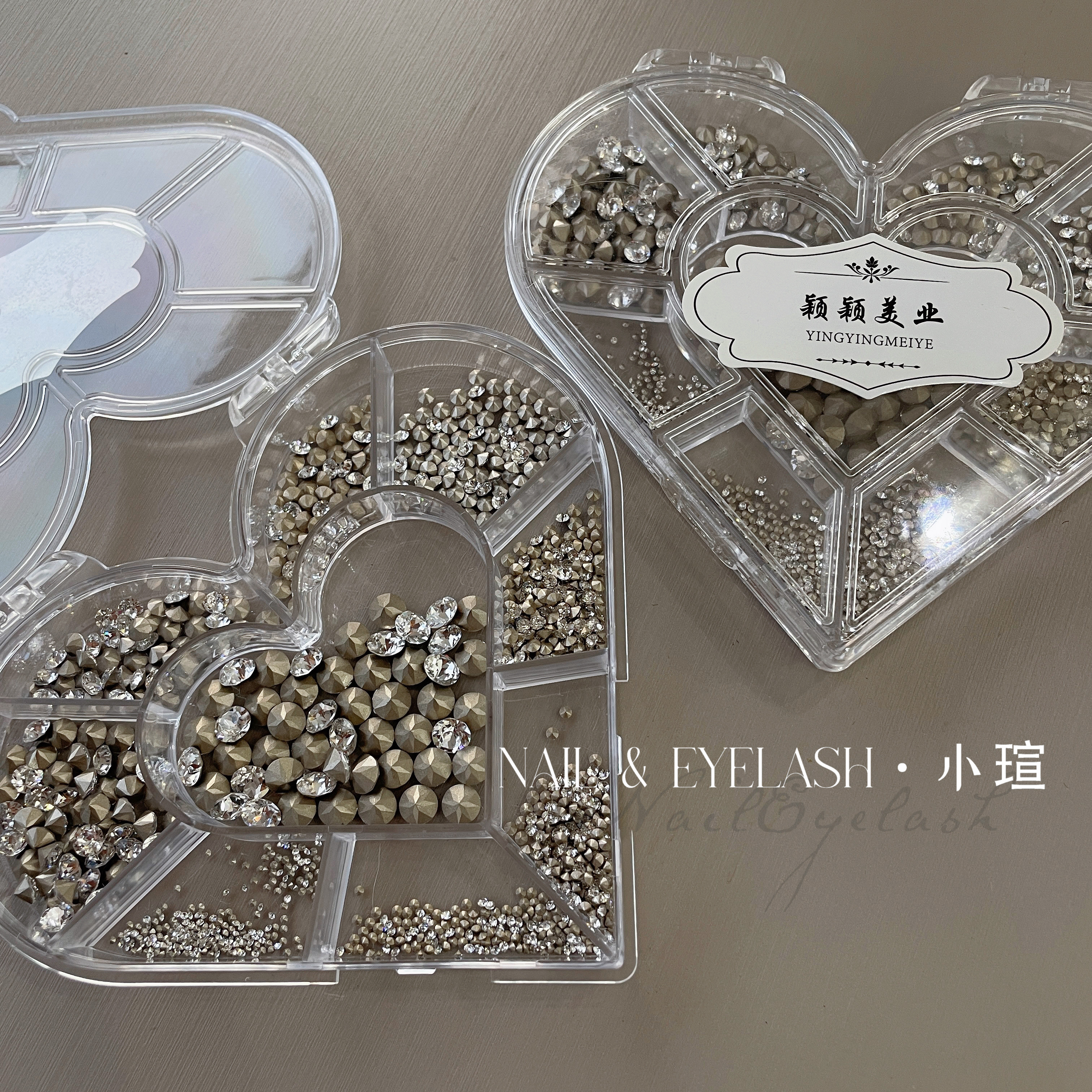 小瑄美甲饰品高精品 仿华33切尖底圆钻 银白圆尖底填缝美甲钻