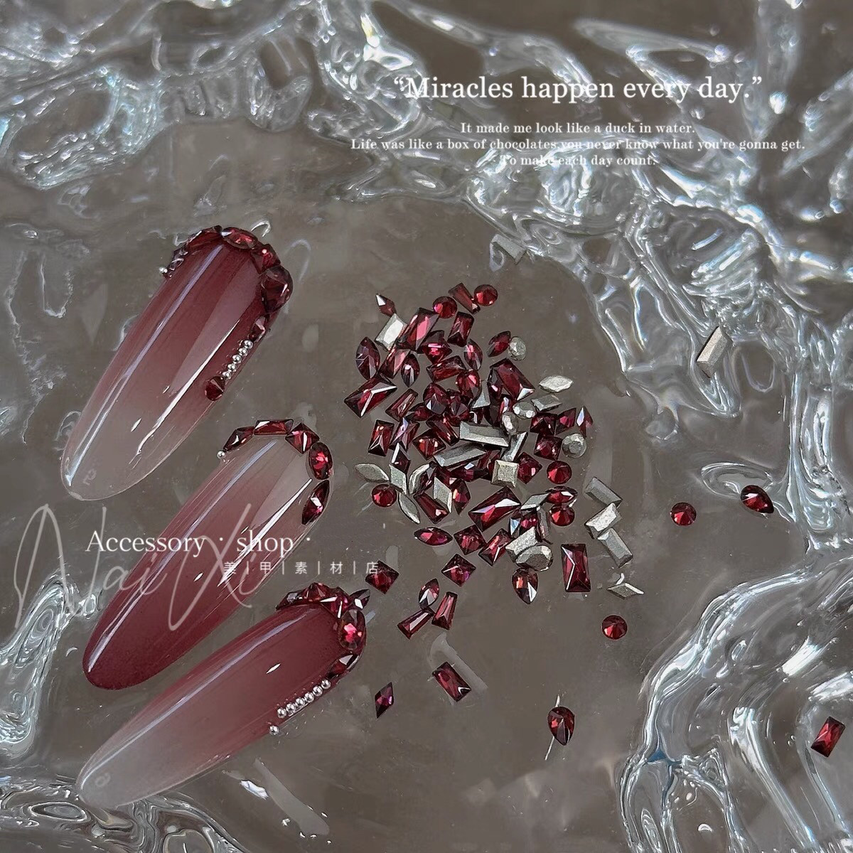 小瑄安哥拉红导边迷你锆石新品美甲饰品爆闪平底异形钻石指甲装饰,彩妆/香水/美妆工具,指甲装饰,淘宝优惠券,粉丝福利购,淘宝优惠卷