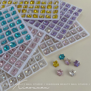 小瑄NAIL新品 东洲高精品质8x8雪花钻K9尖底异形钻指甲·施家同款