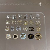 网红爆款 小香风美甲锆石饰品LOGO富家千金百搭指甲装 饰品钻饰