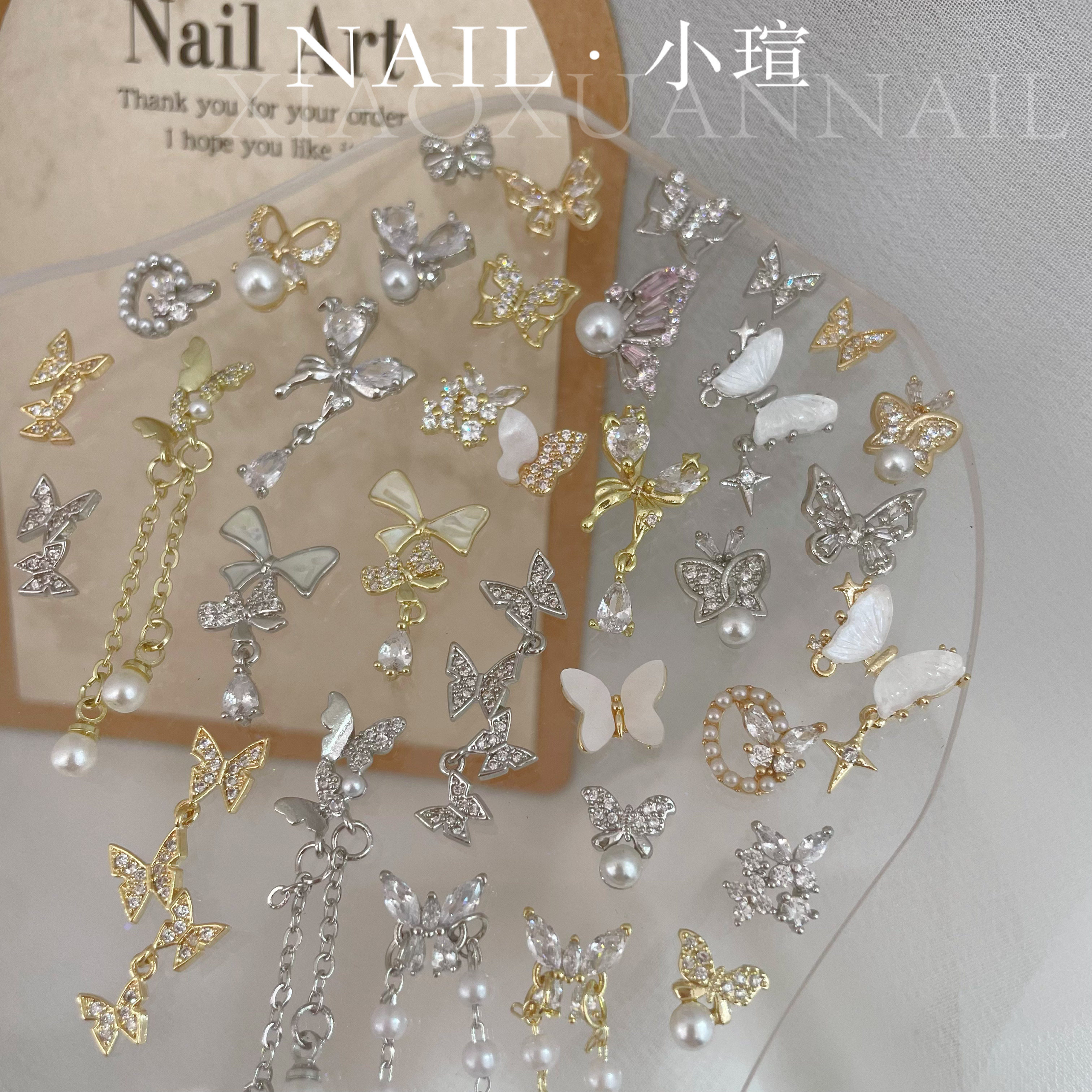 小瑄新款蝴蝶美甲饰品内镶锆石钻立体超闪轻奢蝴蝶系列指甲配饰,彩妆/香水/美妆工具,美甲工具,淘宝优惠券,粉丝福利购,淘宝优惠卷