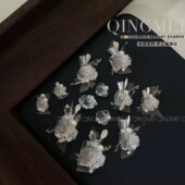 青昧 繁花透底白成品堆堆钻k9复刻施家超闪透异形堆钻饰397 408