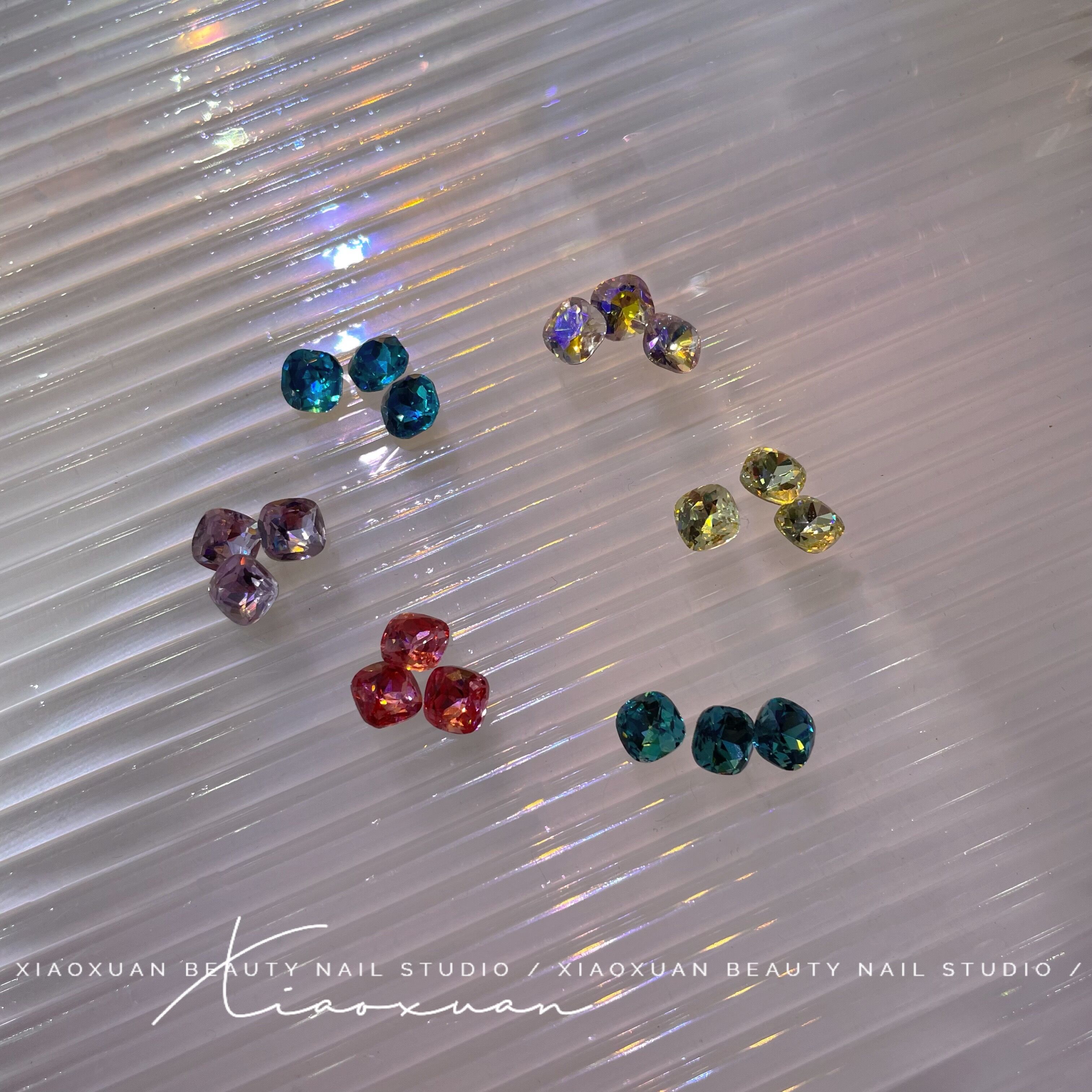 超闪日式堆钻小肥方美甲K9钻6mm