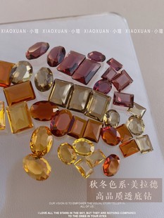 秋冬美拉德透底钻美甲饰品华子平替高定K9尖底冰糖异形百搭指甲钻