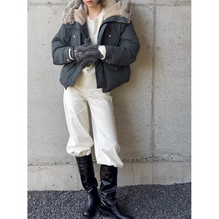 十三行acme ground连帽毛领白鸭绒羽绒服2024秋冬短款羽绒服03878