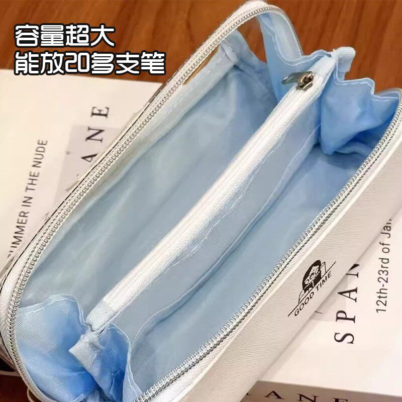 ins日系痛包笔袋透明简约高级感文具盒高颜值大容量小学生铅笔盒