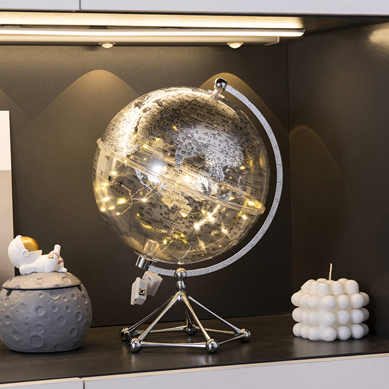 透明地球仪摆件轻奢高档家居客厅电视酒柜桌面装饰品乔迁新居礼品,家居饰品,装饰摆件,淘宝优惠券,粉丝福利购,淘宝优惠卷