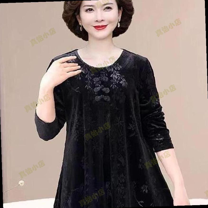 中老年女装加肥大码打底衫胖妈妈200斤长袖t恤女2025秋装新款上衣