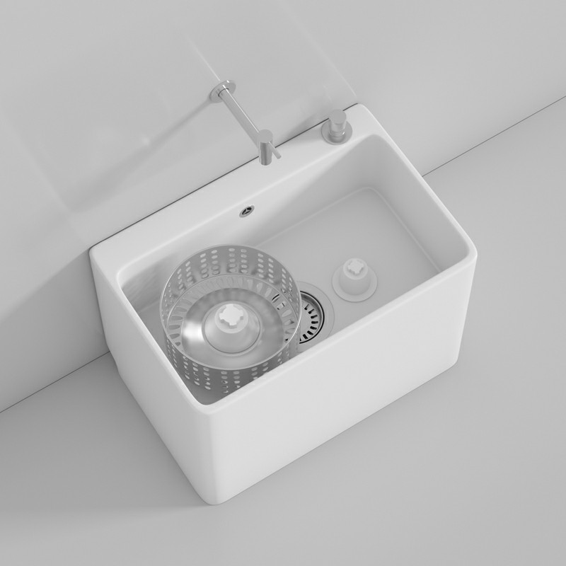 双驱动陶瓷旋转一体拖把池