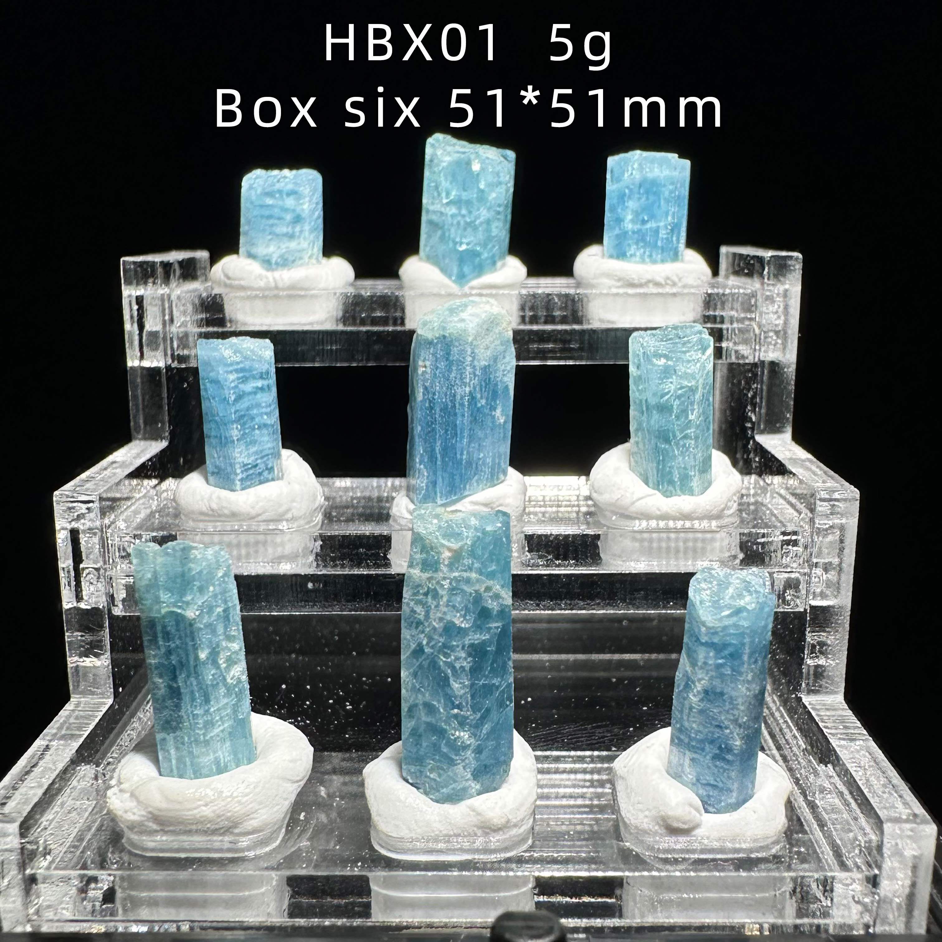 马达加斯加天然海蓝宝原石矿物标本微型柱状海蓝宝矿物晶体标本
