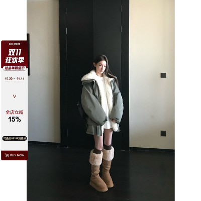 SKK露思同款加厚羊羔绒派克服女