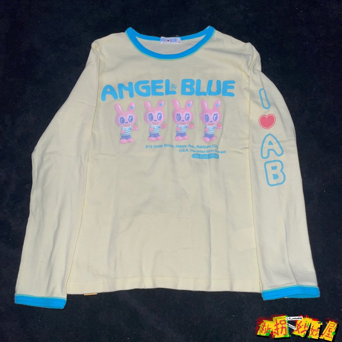 【现货掉落】ANGELBLUE日牌中古稀有孤品可爱长袖T恤原宿童趣y2k