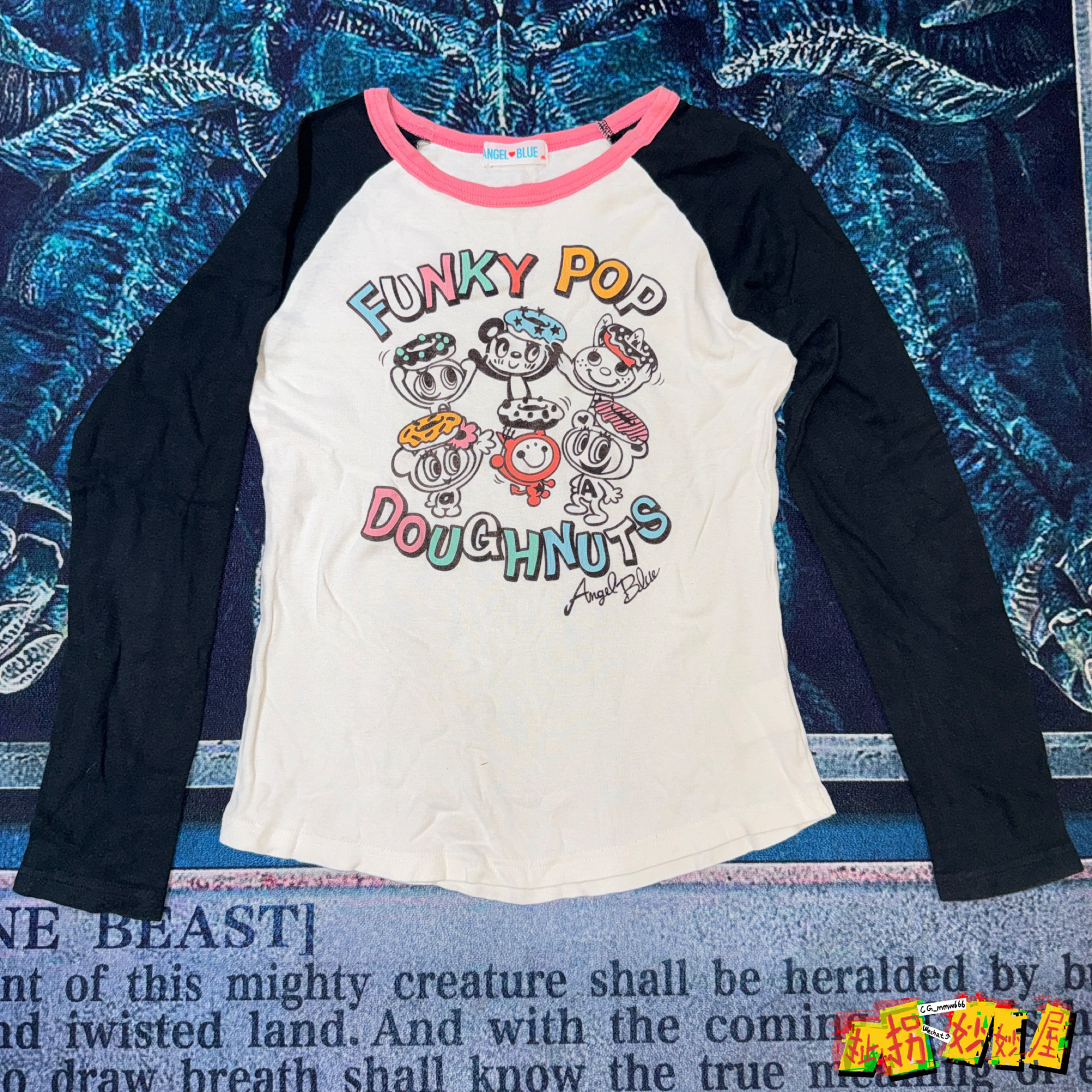 【现货掉落】angelblue日牌中古稀有孤品可爱长袖T恤古着原宿童趣
