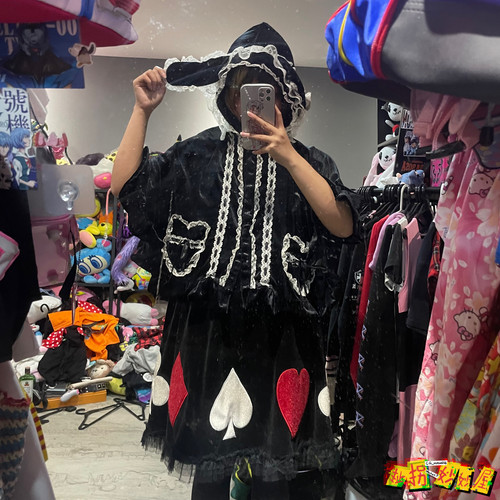 【现货掉落】ACDCRAG日牌全新带吊兔耳斗篷爱心口袋原宿Lolita