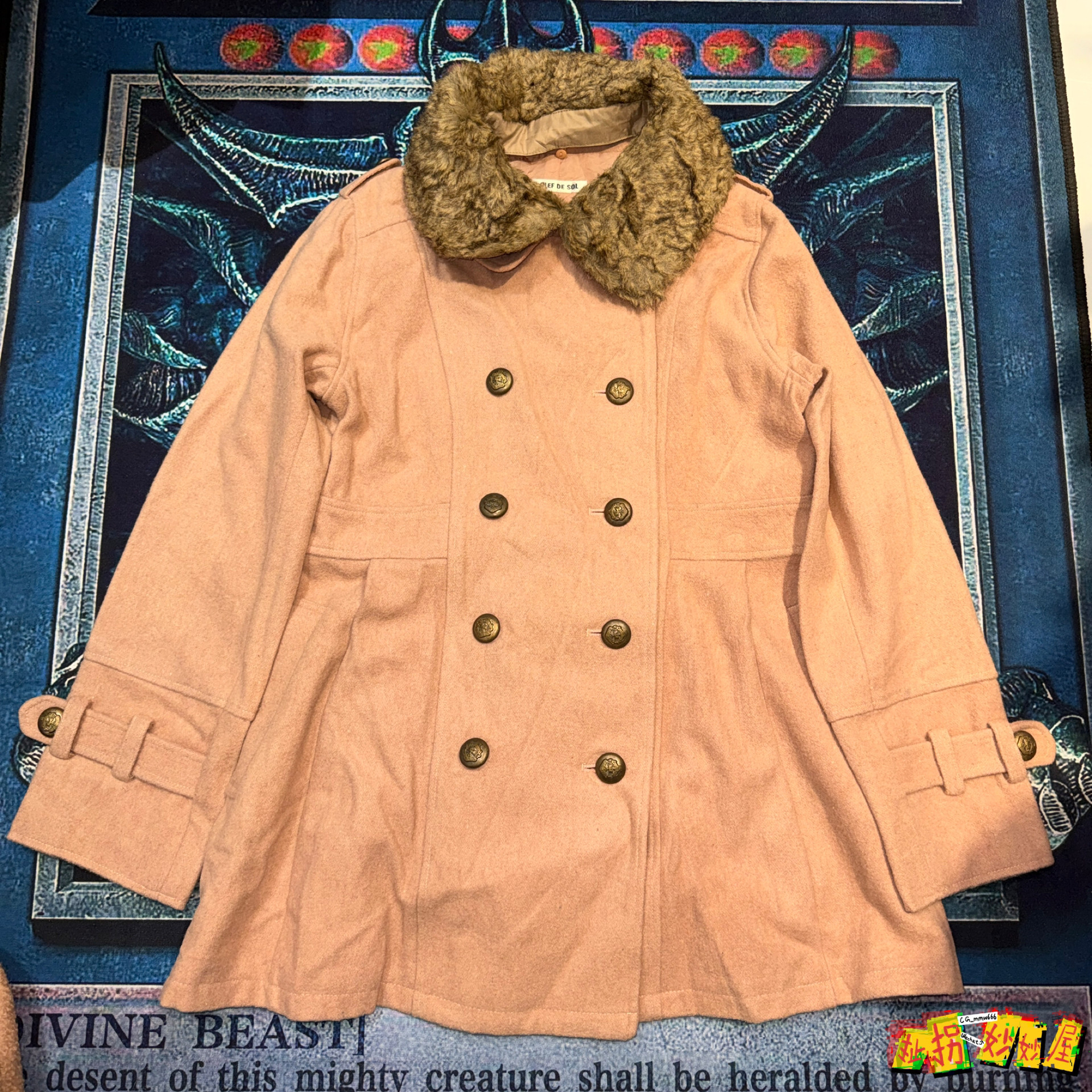 【现货掉落】日牌中古稀有孤品可爱呢子大衣外套风衣古着vintage