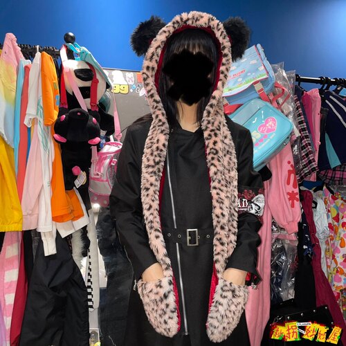 【现货掉落】deorart日牌中古稀有孤品熊耳围巾手套连帽可爱孤品