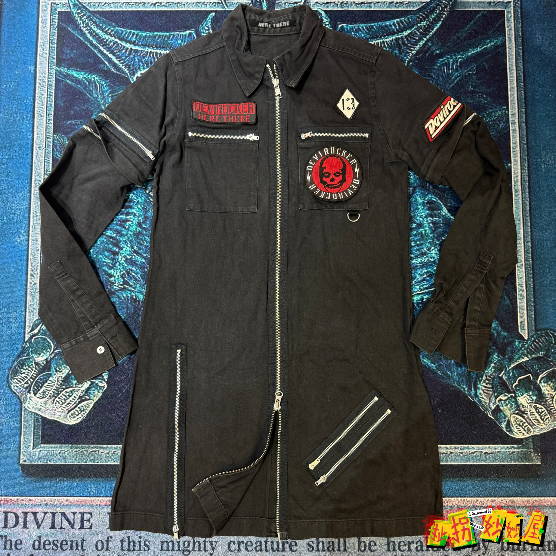 【现货掉落】here there日牌中古稀有孤品朋克可拆卸袖外套原宿