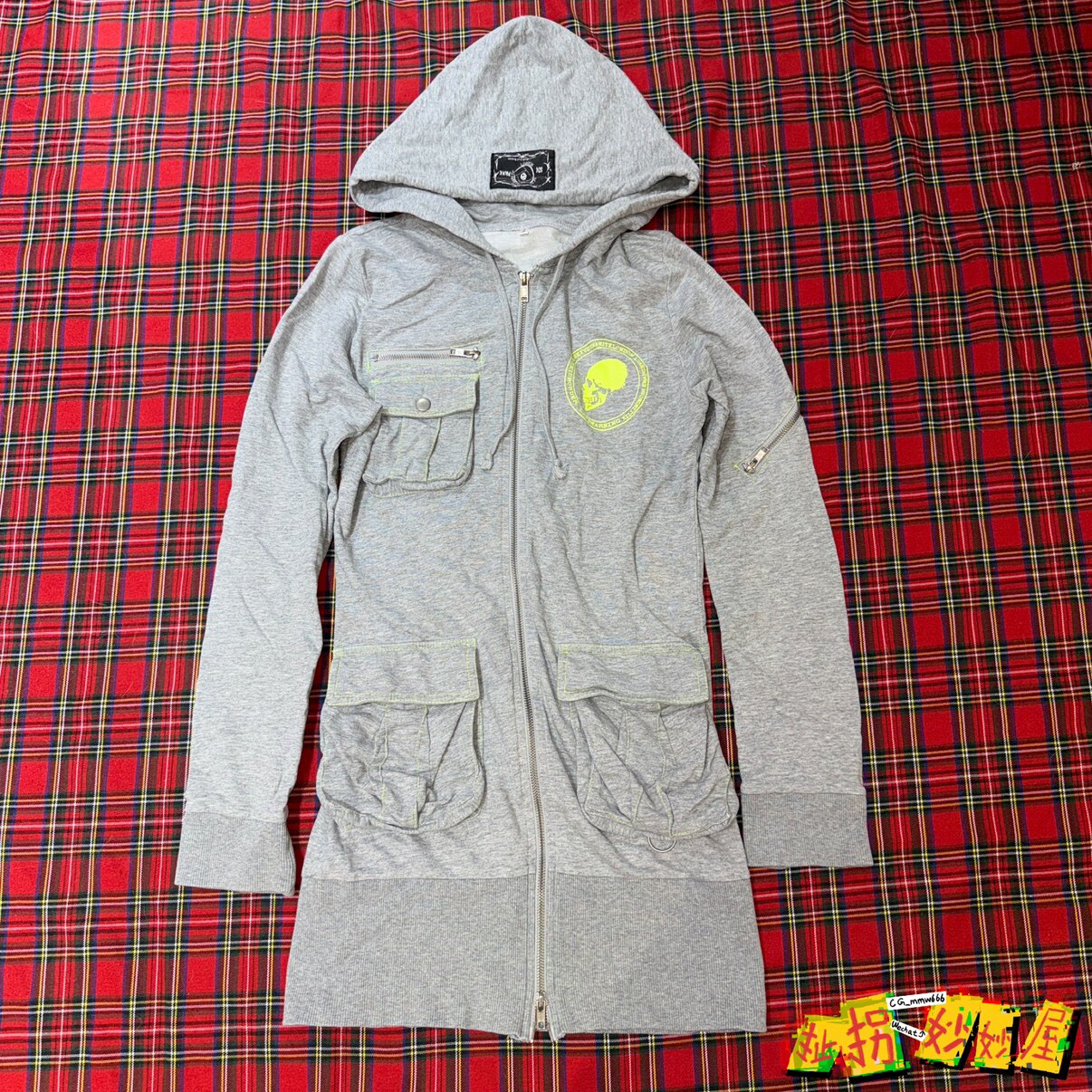 【现货掉落】sexydynamitelondon日牌中古稀有孤品骷髅长款外套