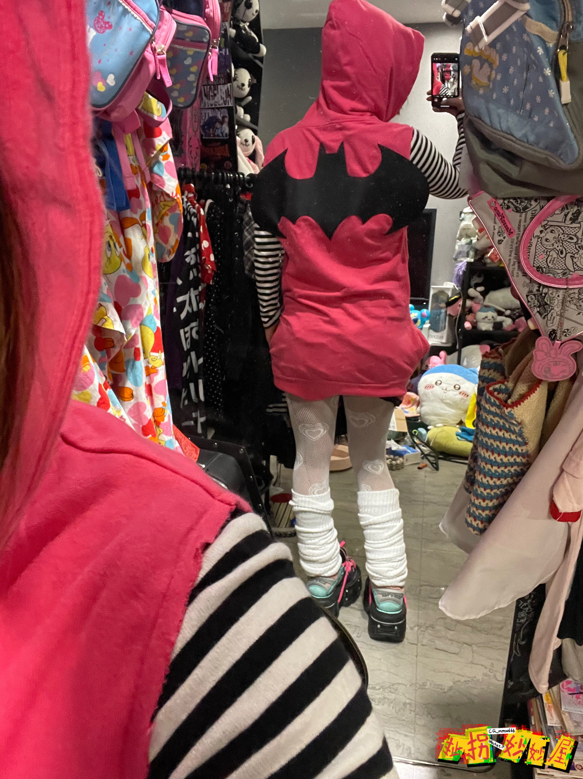 【现货掉落】GLADNEWS日牌中古稀有孤品可爱黑粉骷髅蝙蝠翅膀背心