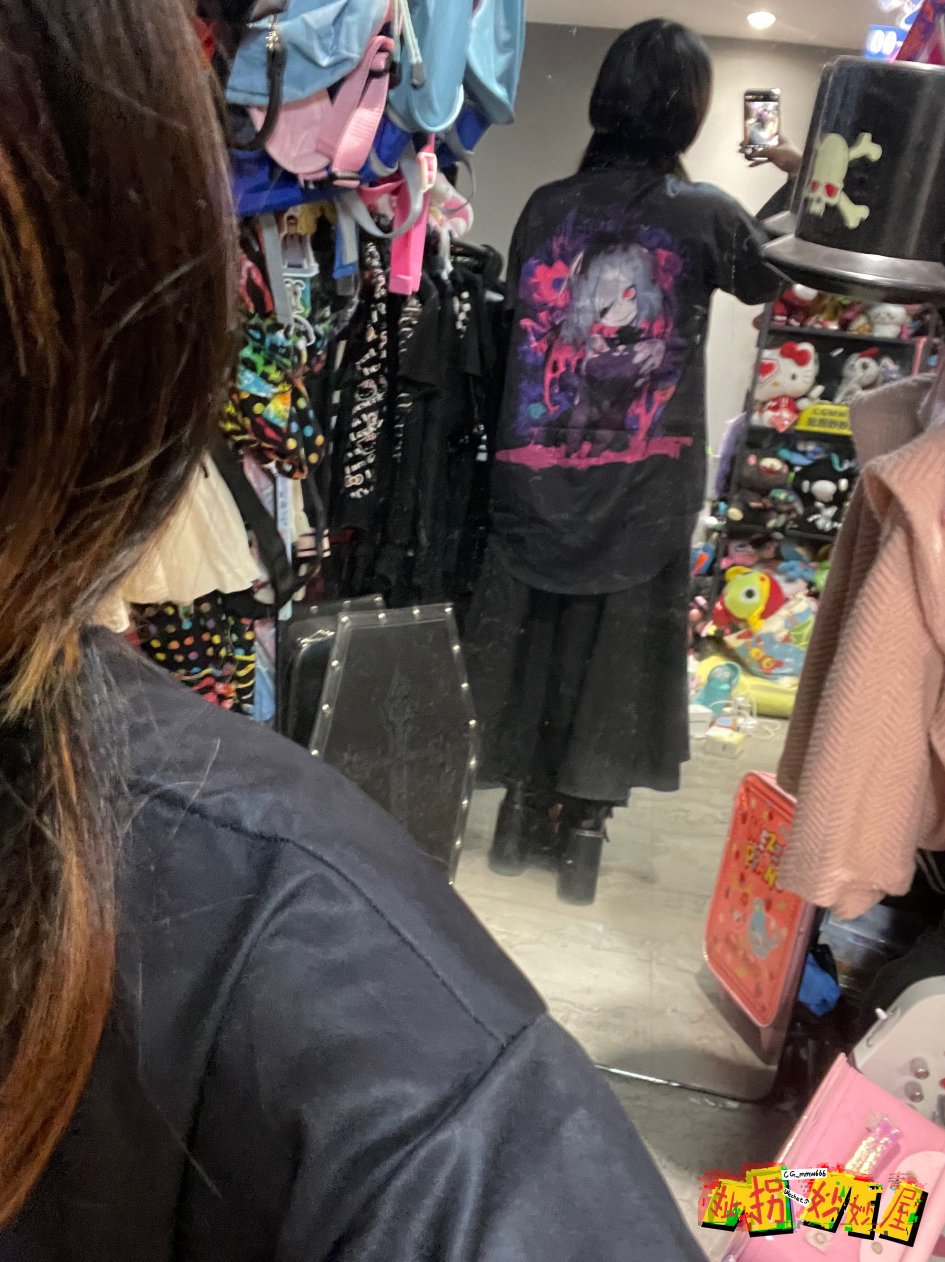 【现货掉落】nier日牌中古稀有孤品oversize黑衬衫二次元印花朋克